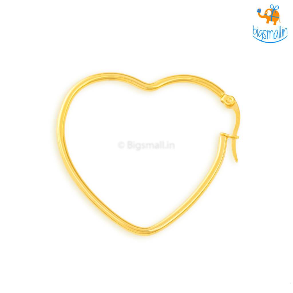 Gold Big Heart Earrings, 925 Silver Post, Unique Fashion Jewelry AL657